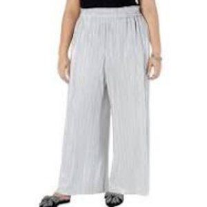Womens Plus Metallic Mid-Rise Wide Leg Pants XL